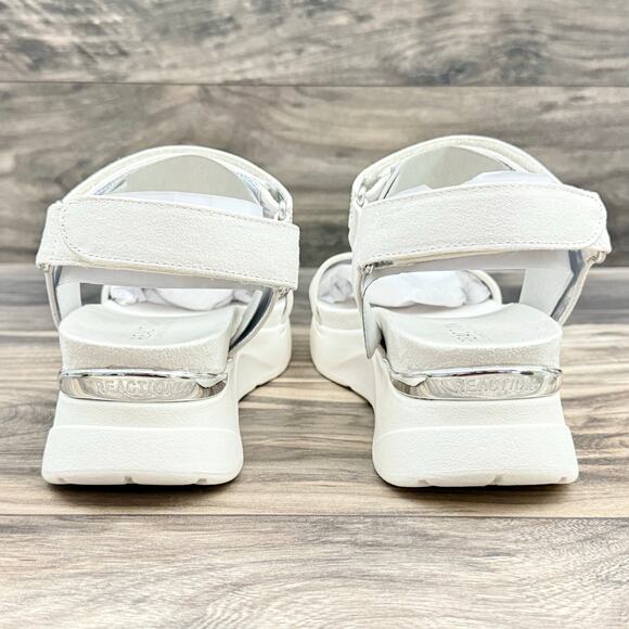 NIB Kenneth Cole Reaction 9M Halsey Hook Loop Rhinestone Platform Sandal Ecru - Picture 7 of 12